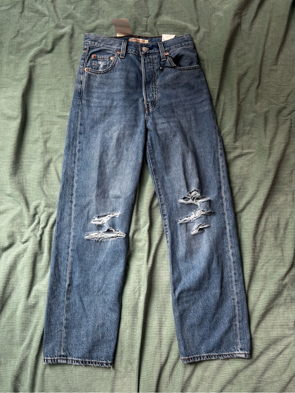 Levi's Distressed Dark Blue Straight-Leg Men's Jeans